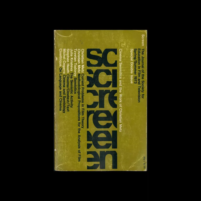 Screen, Journal of the Society for Education in Film and Television, Spring/Summer 1973. Books design by Gerald Cinamon