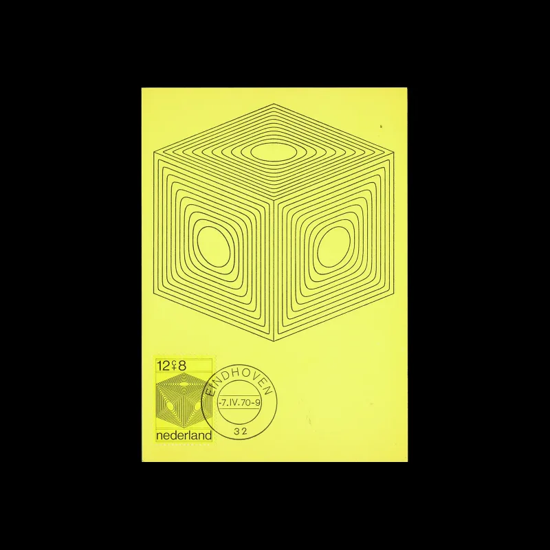 Social Welfare Funds, Netherlands Maxi Card (Yellow), 1970. Designed by Ootje Oxenaar