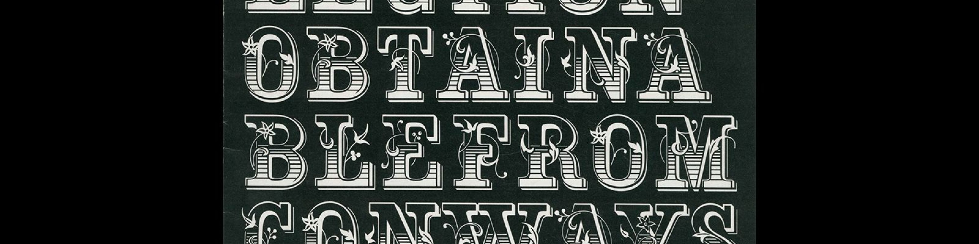 TJ Lyons Type Collection Obtainable from Conways, 1972. Designed by Pentagram