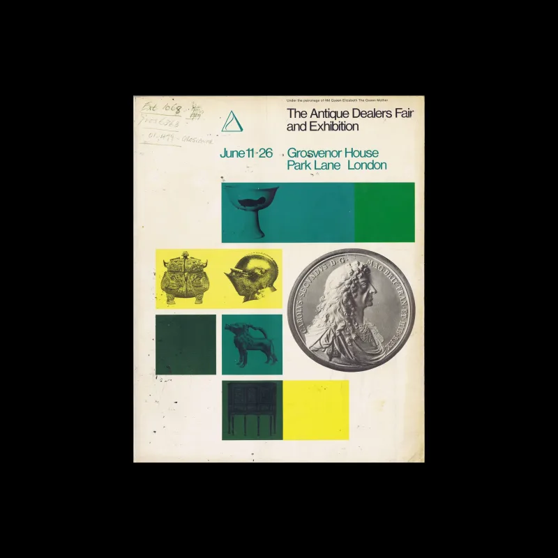 The Antique Dealers Fair and Exhibition, Grosvenor House, June 11-26, 1969. Designed by Briggs and McLaren (Ken Briggs and Ian McLaren)