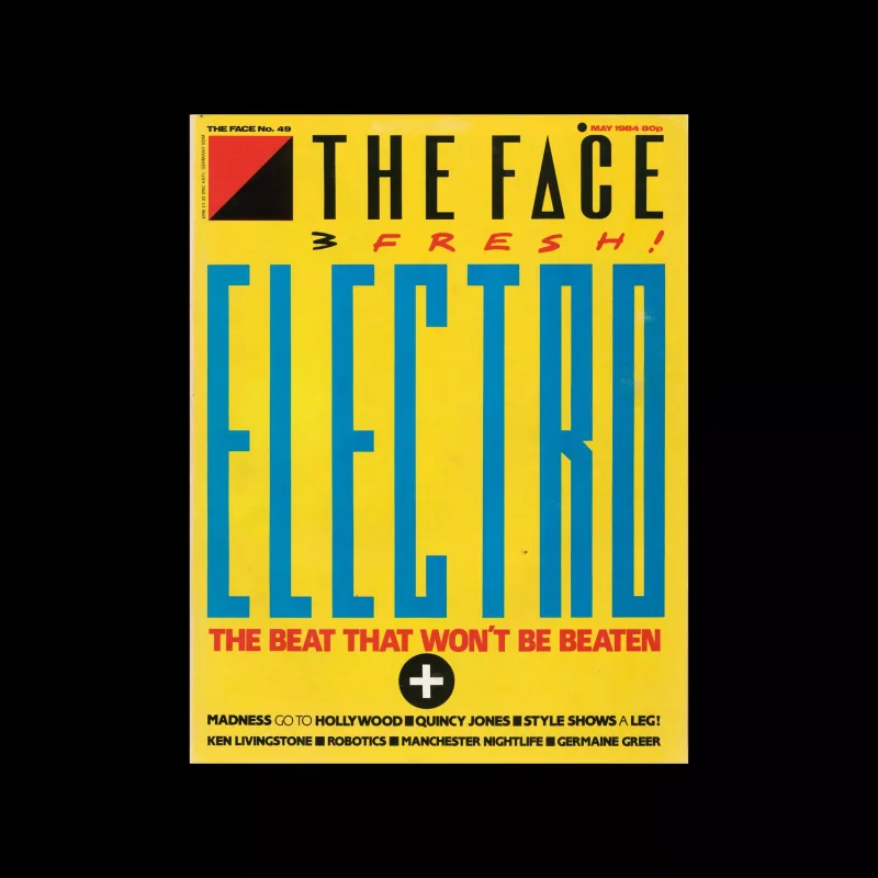 The Face, Electro, 1984. Designed by Neville Brody