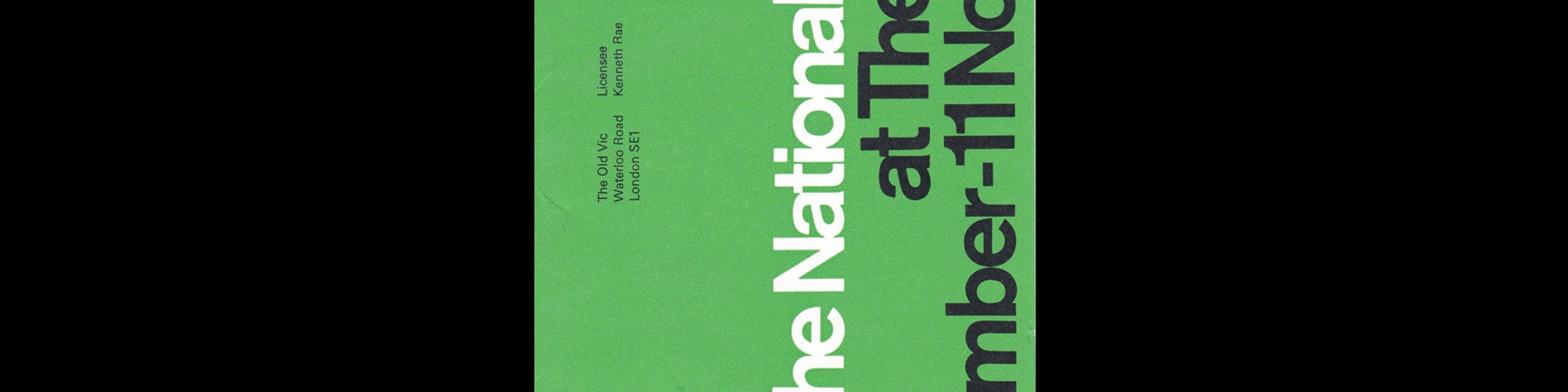 The National Theatre 1967/68 Booking Period Programme. Designed by Ken Briggs