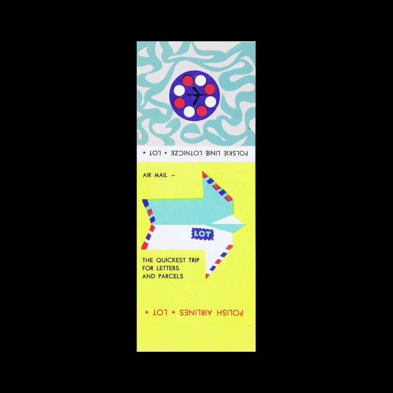 The Quickest Trip for Letters. Polish Airlines LOT, Polish Matchbox Label, 1969