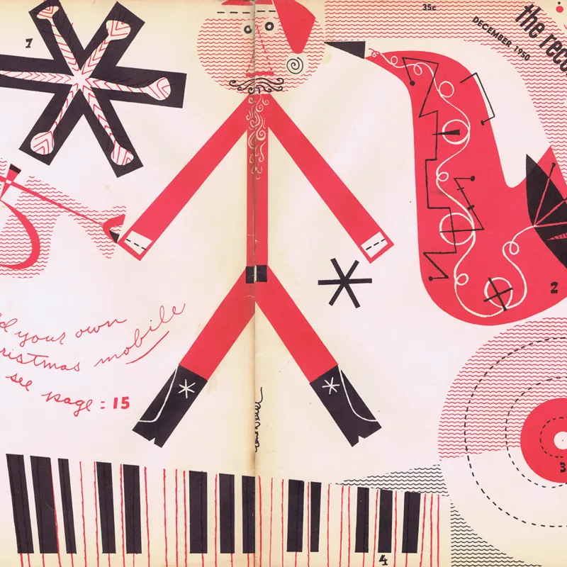 Christmas - The Record Changer, Vol 9, No. 12, December 1950. Cover design by Gene Deicht