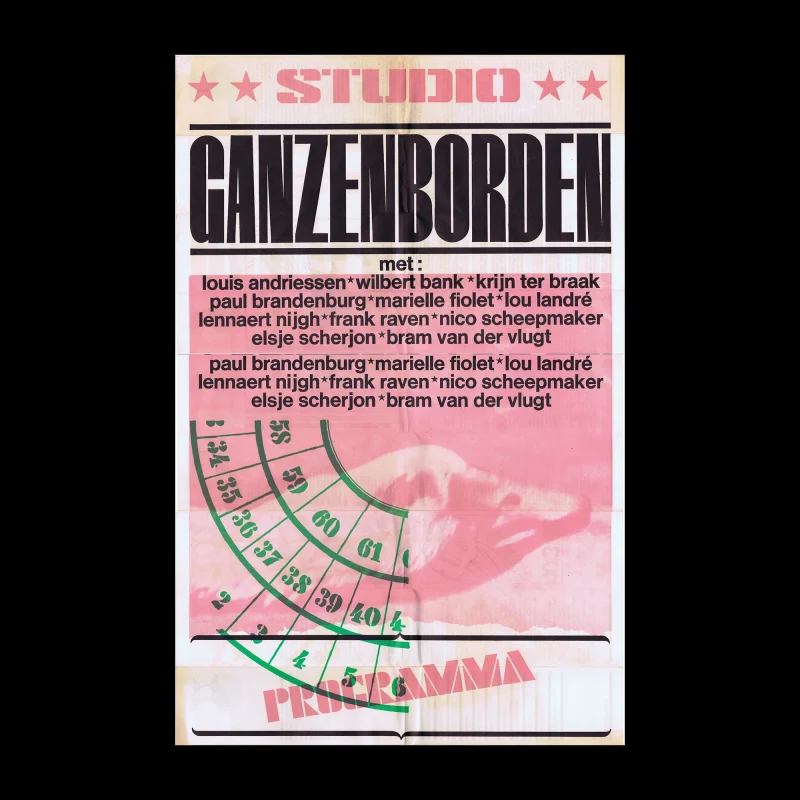 Ganzenborden, Fold Out Poster, The Studio, 1960s. Designed by Jan Bons