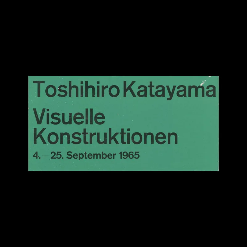 Toshihiro Katayama, Visuelle Konstruktionen, Galerie abc, 1965