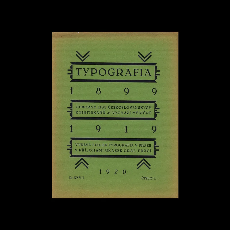 Typografia, ročník 27, 02, 1920. Cover design by Alois Chvála