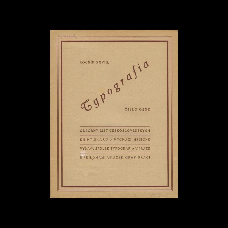 Typografia, ročník 28, 08, 1921