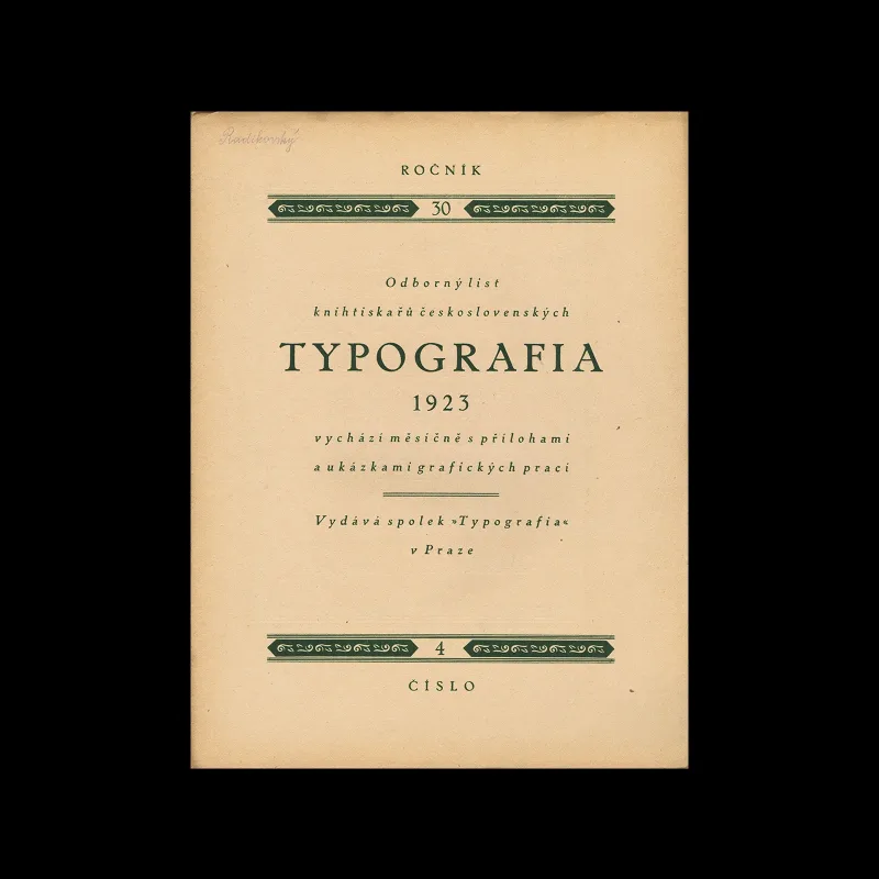 Typografia, ročník 30, 04, 1923