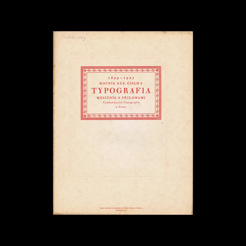 Typografia, ročník 30, 06, 1923