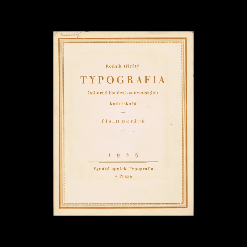 Typografia, ročník 30, 09, 1923