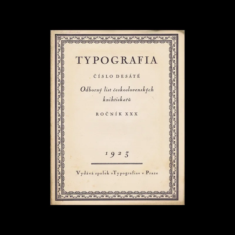 Typografia, ročník 30, 10, 1923Typografia, ročník 30, 10, 1923