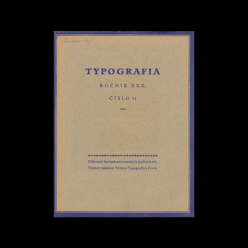Typografia, ročník 30, 11, 1923
