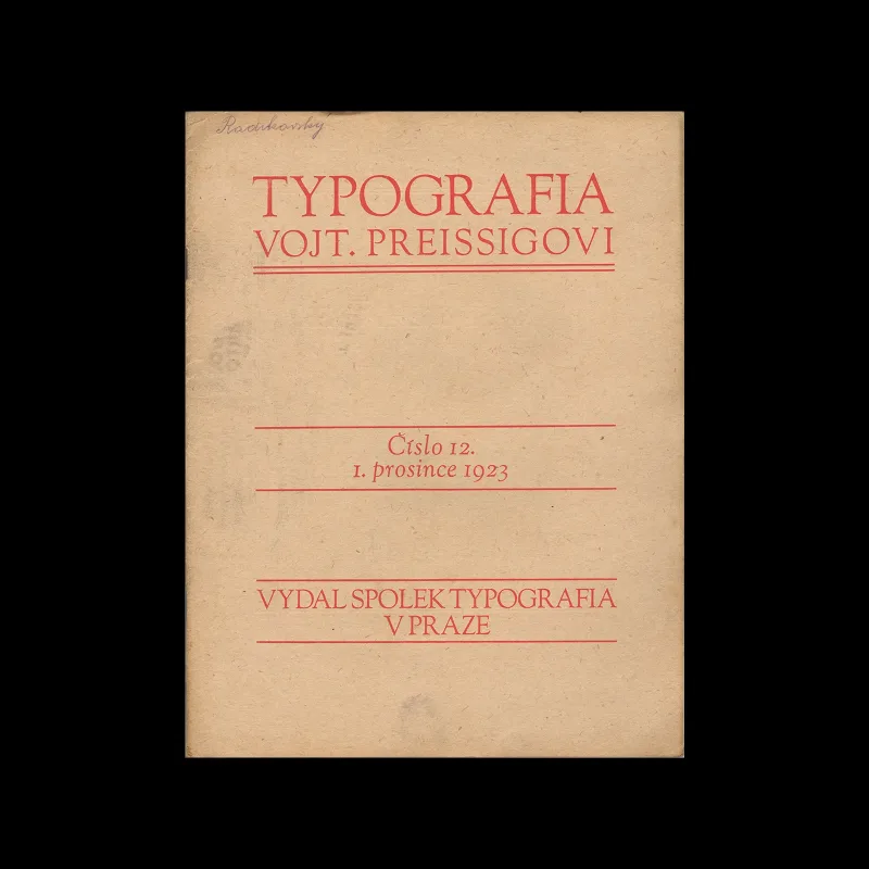 Typografia, ročník 30, 12, 1923