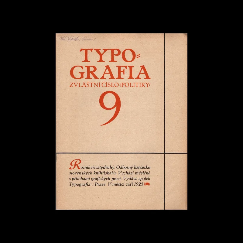 Typografia, ročník 32, 09, 1925