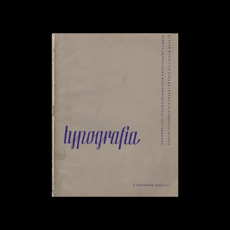 Typografia, ročník 41, 09, 1934. Cover design by Ant. Hering