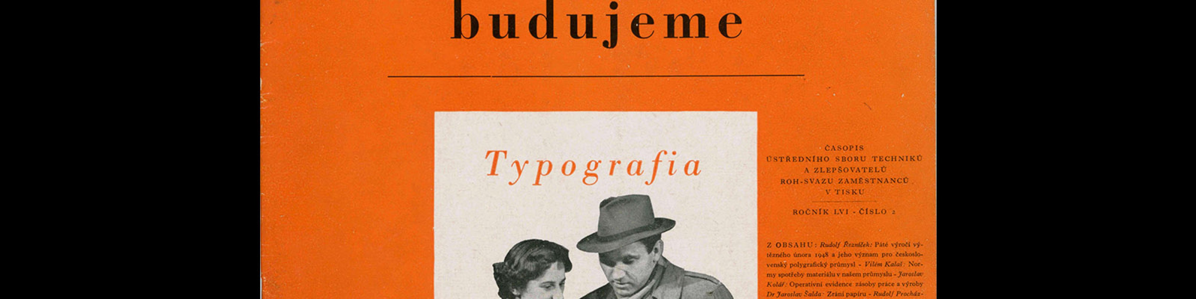 Typografia, ročník 56, 02, 1953. Cover design by Oldřich Hlavsa
