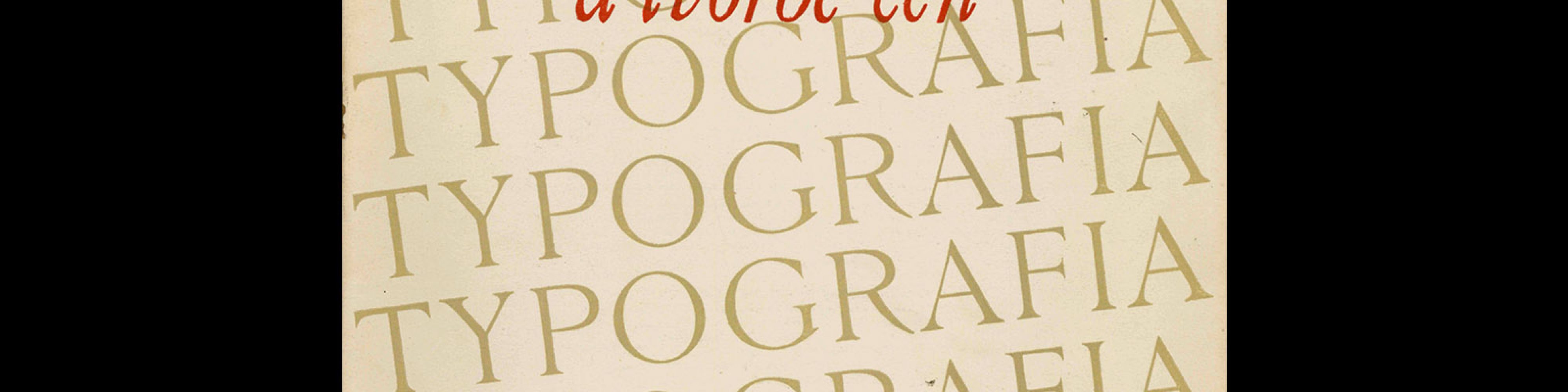 Typografia, ročník 56, 10, 1953. Cover design by Josef Hanzl