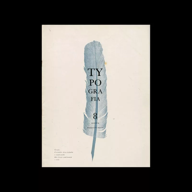 Typografia, ročník 56, 08, 1953. Cover design by Vladimír Janský