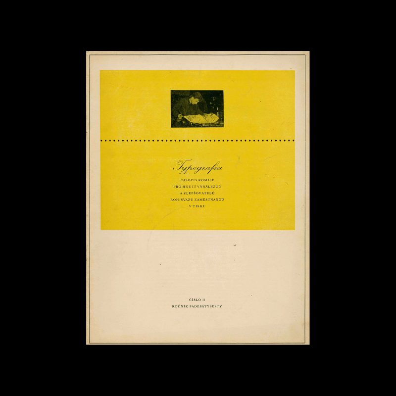 Typografia, ročník 56, 11, 1953. Cover design by Oldřich Hlavsa