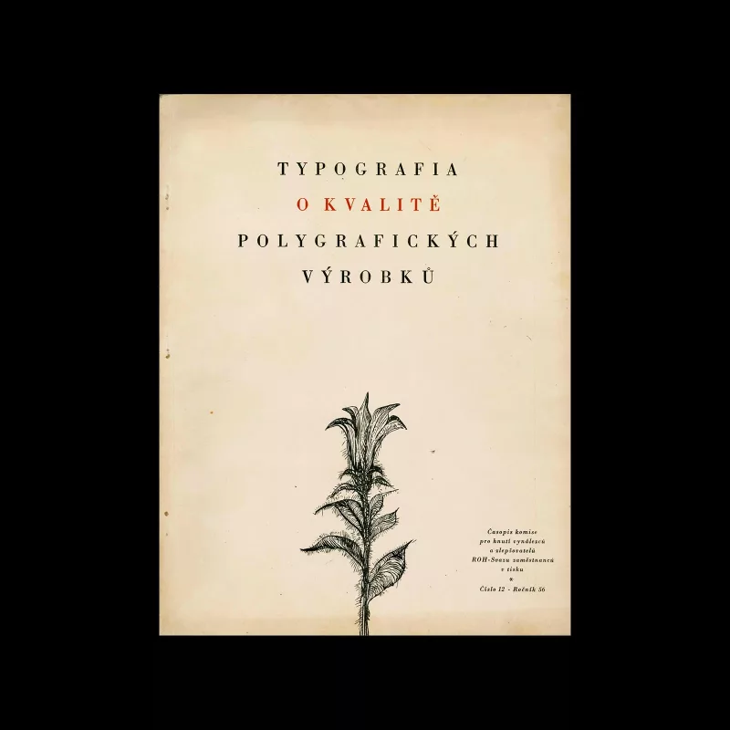 Typografia, ročník 56, 12, 1953. Cover design by Oldřich Hlavsa