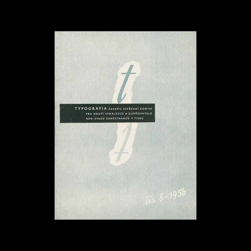 Typografia, ročník 59, 05, 1956. Cover design by Josef Hanzl