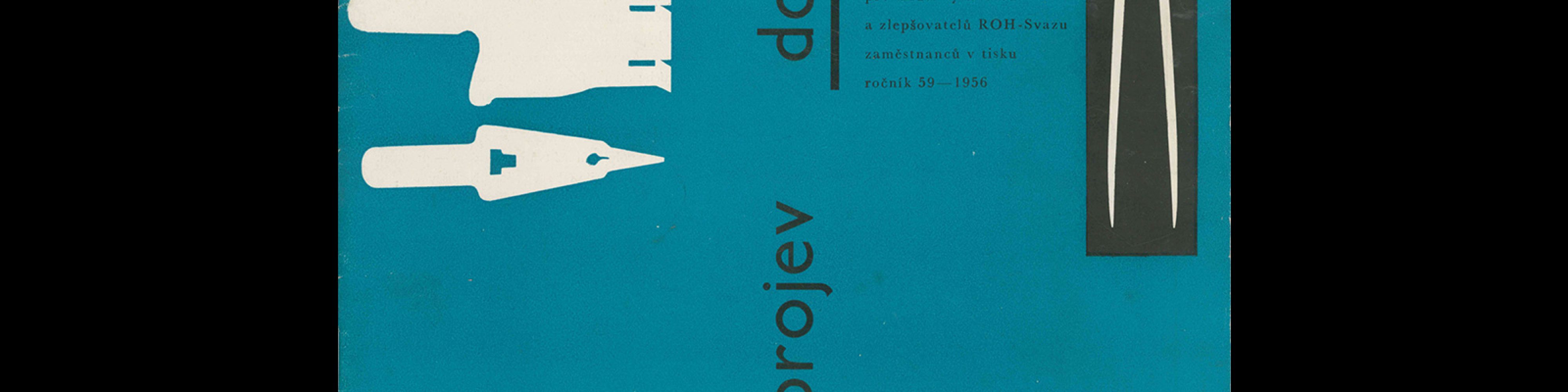 Typografia, ročník 59, 11-12, 1956. Cover design by Oldřich Hlavsa