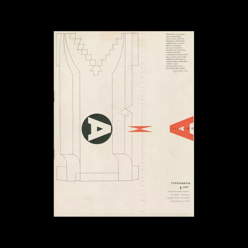 Typografia, ročník 60, 03, 1957. Cover design by Oldřich Hlavsa
