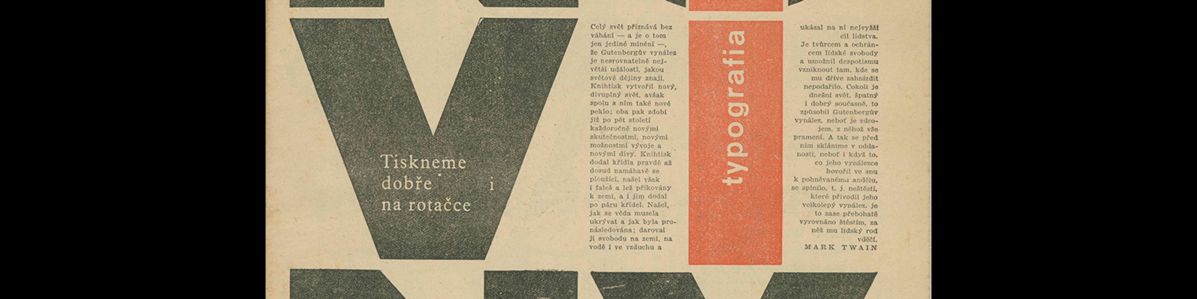 Typografia, ročník 60, 07-08, 1957. Cover design by Oldřich Hlavsa