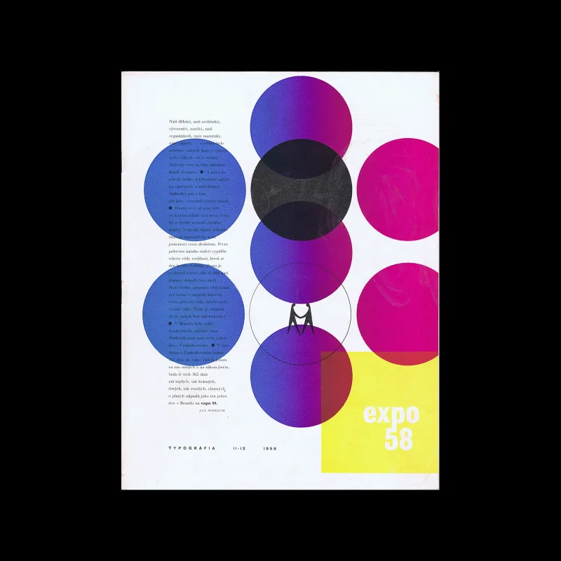 Typografia, ročník 61, 11-12, 1958. Cover design by Oldřich Hlavsa