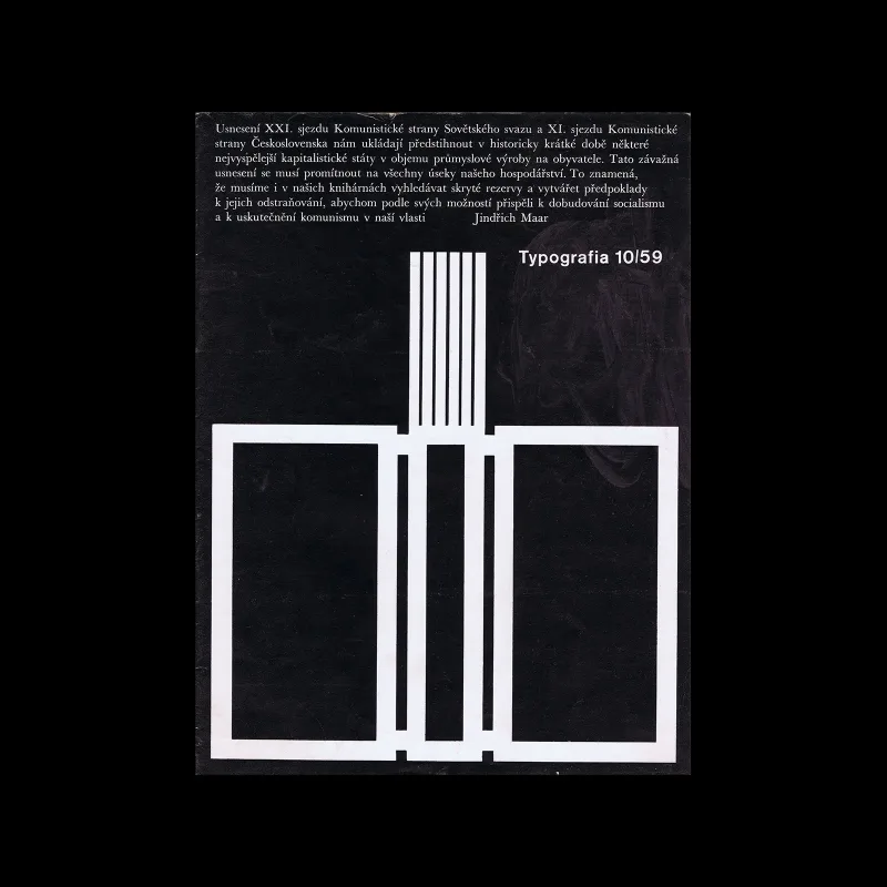Typografia, ročník 62, 10, 1959. Cover design by Oldřich Hlavsa