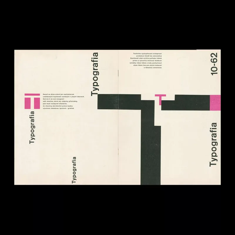 Typografia, ročník 65, 10, 1962. Cover design by Vladislav Najbrt