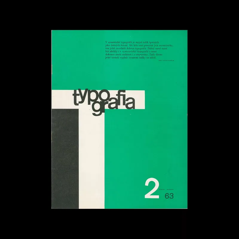 Typografia, ročník 66, 02, 1963. Cover design by Antonín Ernest
