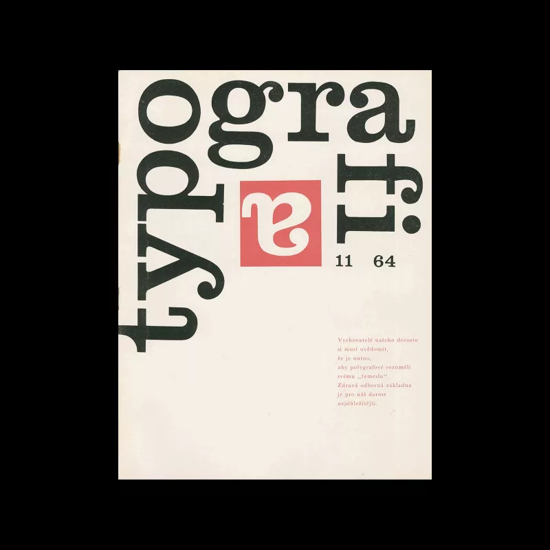 Typografia, ročník 67, 11, 1964. Cover design by Vladislav Najbrt