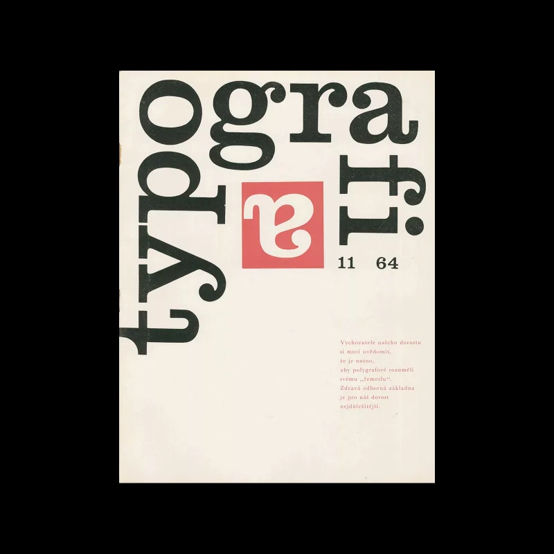 Typografia, ročník 67, 11, 1964. Cover design by Vladislav Najbrt
