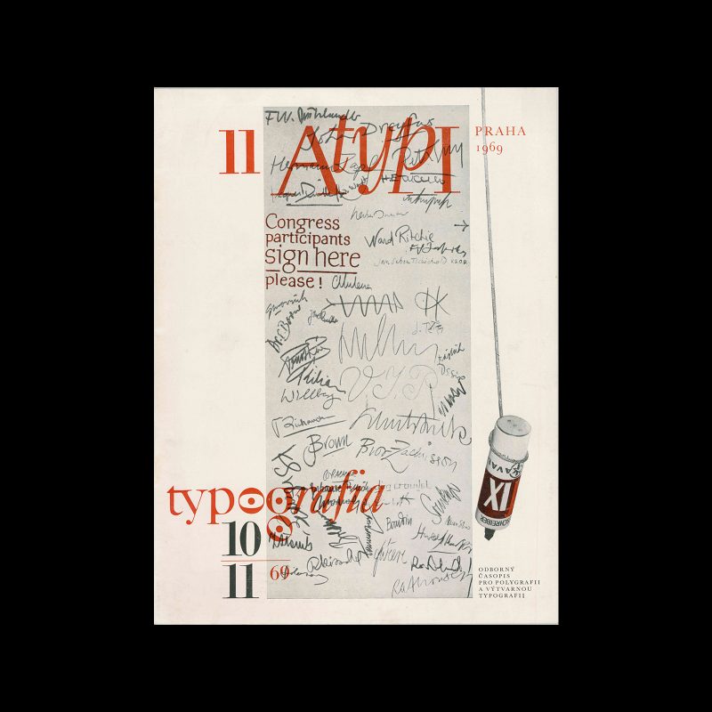 Typografia, ročník 72, 10-11, 1969. Cover design by Jiří Rathouský