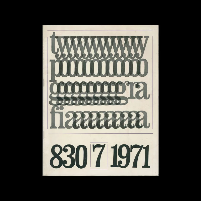 Typografia, ročník 74, 7, 1971. Cover design by Bohuslav Blažej