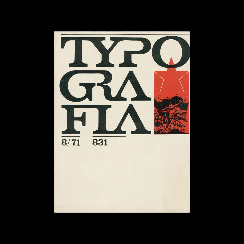 Typografia, ročník 74, 8, 1971. Cover design by Oldrich Pošmurny