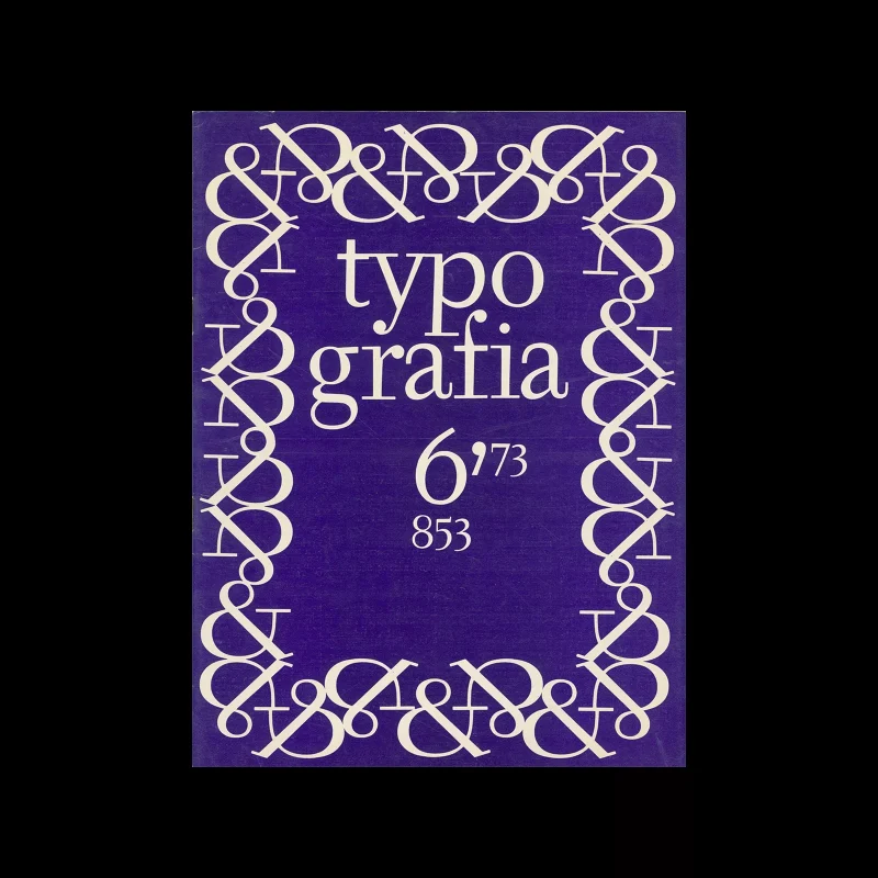 Typografia, ročník 76, 06, 1973. Cover design by Bohuslav Blažej