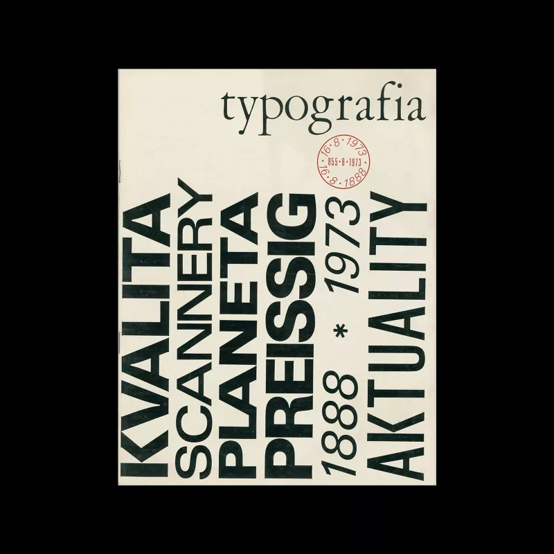 Typografia, ročník 76, 08, 1973. Cover design by Vladimír Lutterer