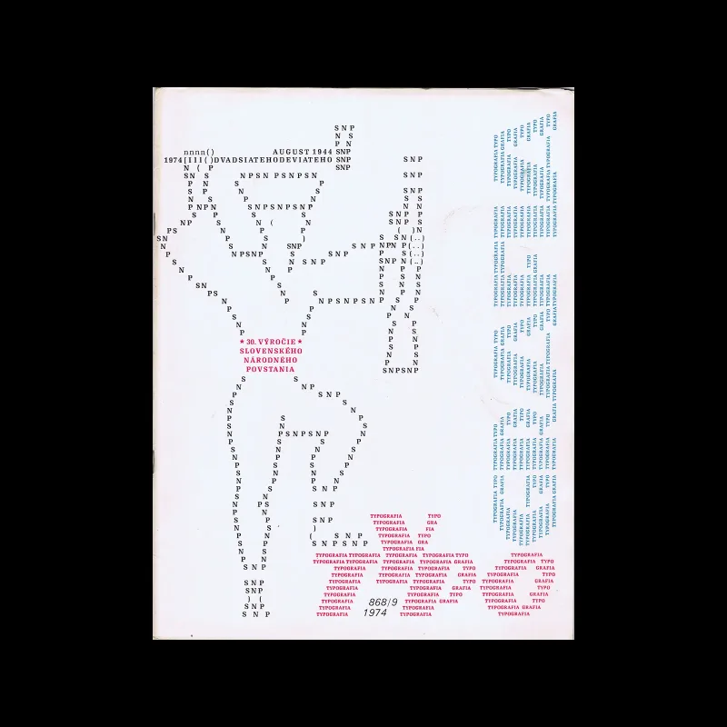 Typografia, ročník 77, 09, 1974. Karol Porcal (Cover), Miloš Kasparek and Luděk Rohlík