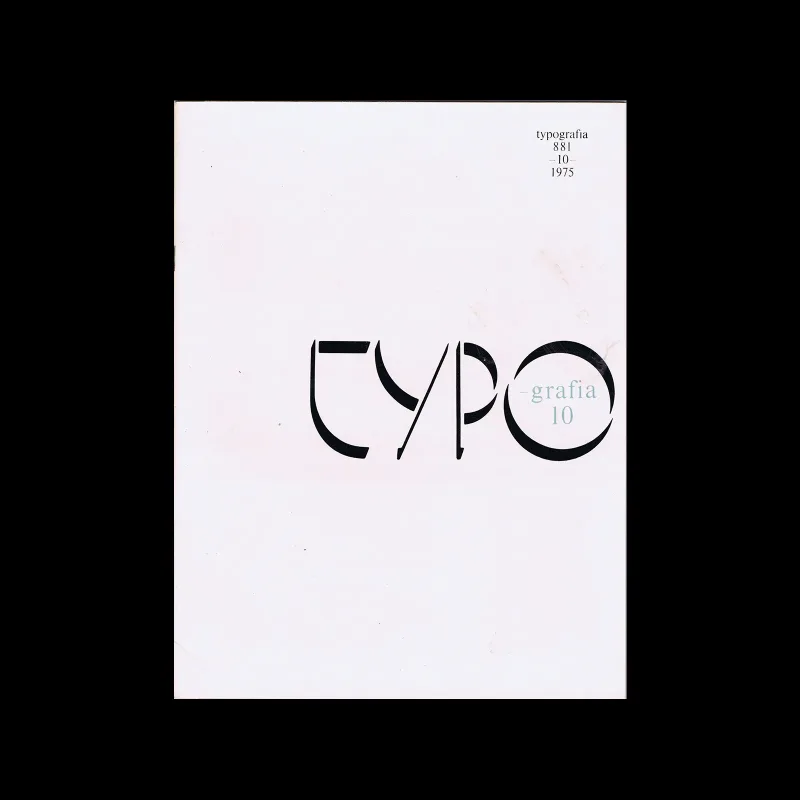Typografia, ročník 78, 10, 1975. Cover design by Zdeněk Ziegler. Inner page design by František Fantyš