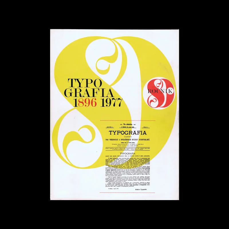 Typografia, ročník 80, 01, 1977. Cover and graphic design by Bohuslav Blažej