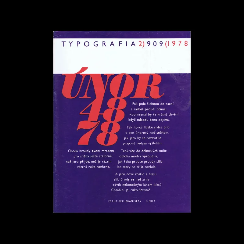 Typografia, ročník 81, 02, 1978. Cover and magazine design by Bohuslav Blažej