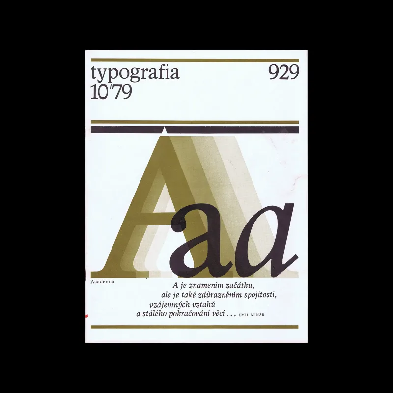 Typografia, ročník 82, 10, 1979. Cover design by Bohuslav Blažej. Inner pages by Zbyněk Weinfurter