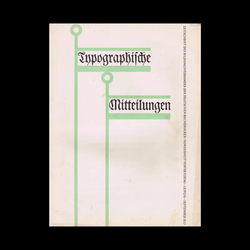 Typographische Mitteilungen, Sonderheft Vertretertag, September 1925