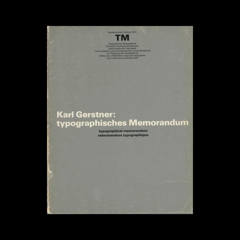 Typographische Monatsblätter, 02, 1972. Design by Karl Gerstner