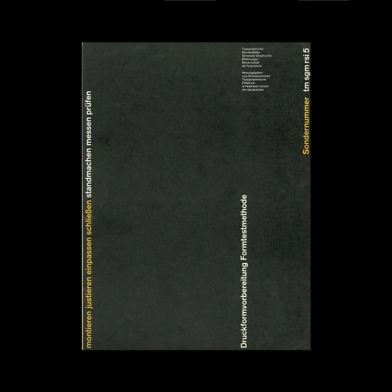 Typographische Monatsblätter, 5, 1960. Cover design by Robert Büchler