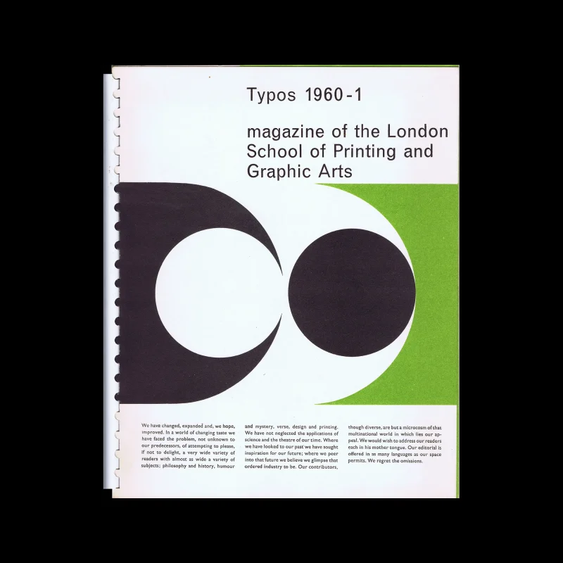 Typos 1960 – 1961 – The Journal of The London School of Printing & Graphic Arts – No.1
