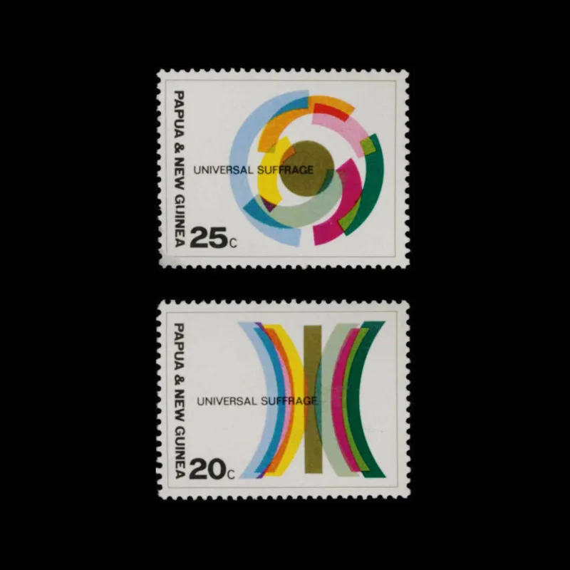 Universal Suffrage, Papua New Guinea Stamps, 1968. Designed by George Hamori